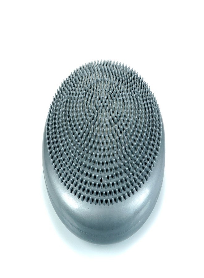 CanDo Inflatable Balance Disc for Balance Training, Proprioception, Strengthening Lower Extremities, Posture, Back Pain, Stress Relief, Restlessness and Anxiety. Silver, 14” Diameter - Image 4